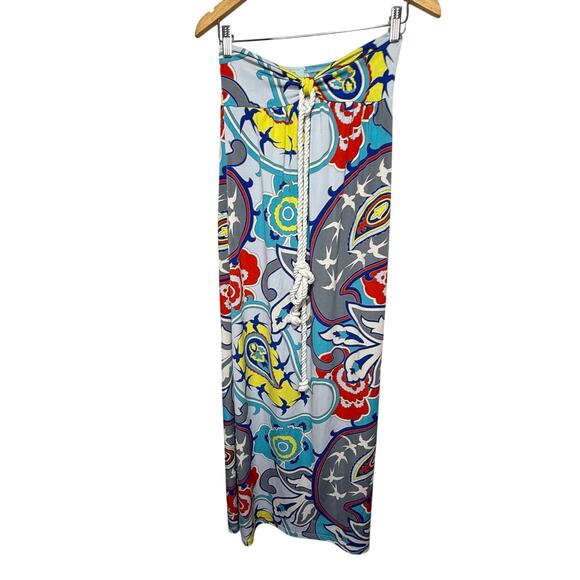 Karlie Maxi Dress Women’s Size S Strapless Colorful Paisley Made in USA Travel - Picture 1 of 7